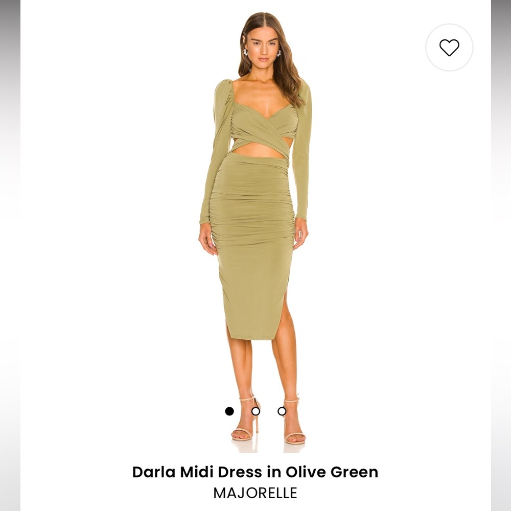 Majorelle Daria Midi Dress in Olive Green